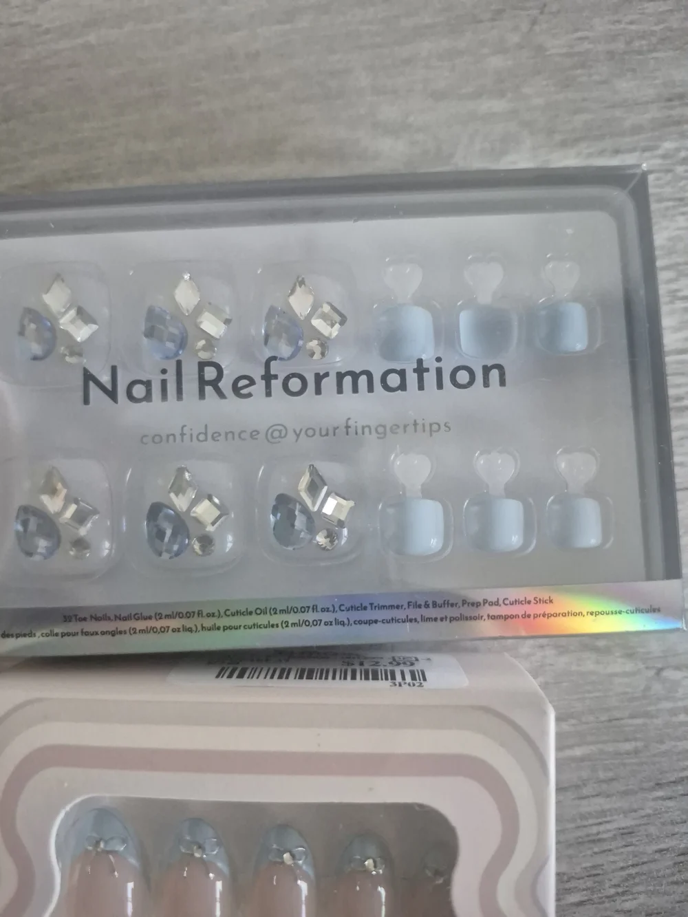 Nail Reformation Light Blue Crystal Press-On Toenails/ Celebrity TIPS Nails